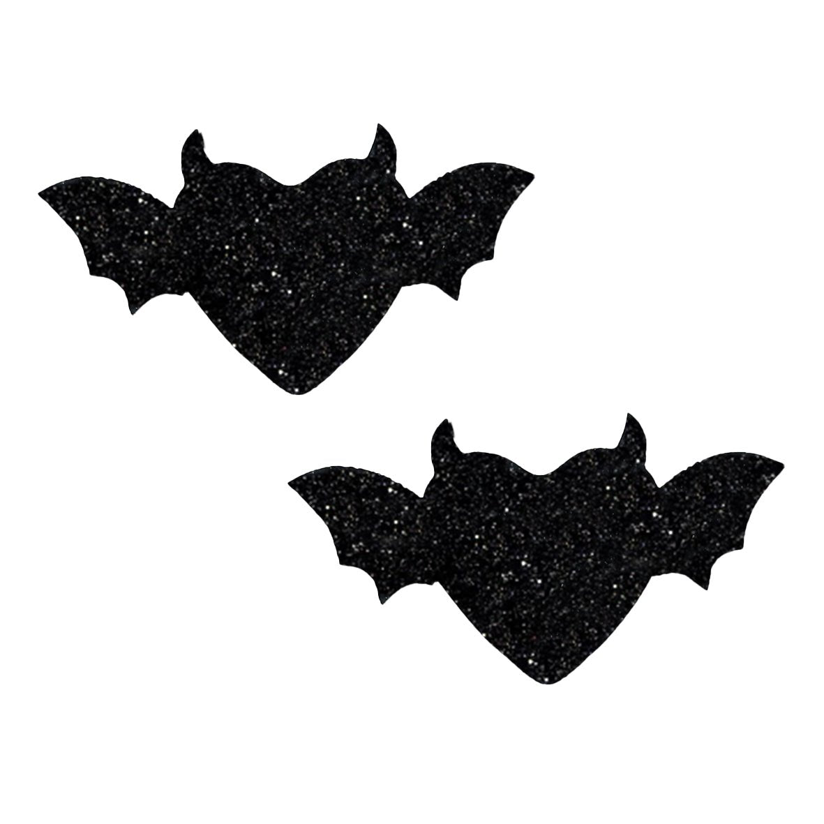 Vampire Bat Black Glitter Heart Pasties