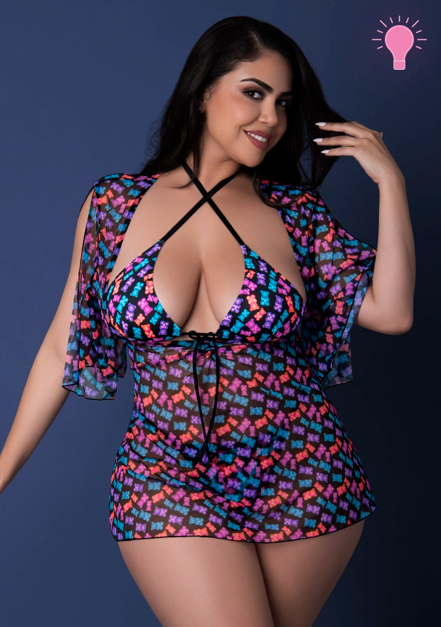 Hazy Dayz Halter Bra, Thong & Dress Set