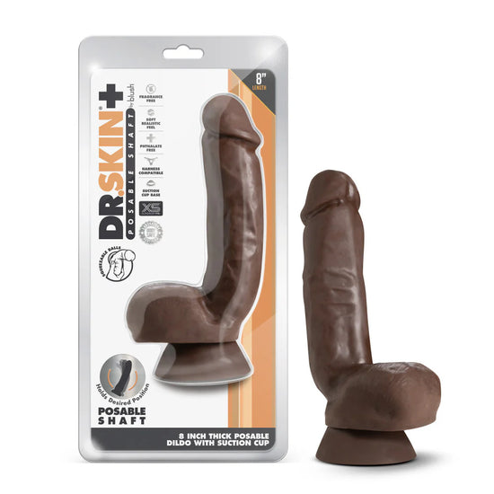 Dr. Skin Plus  Thick Posable Dildo with Squeezable Balls