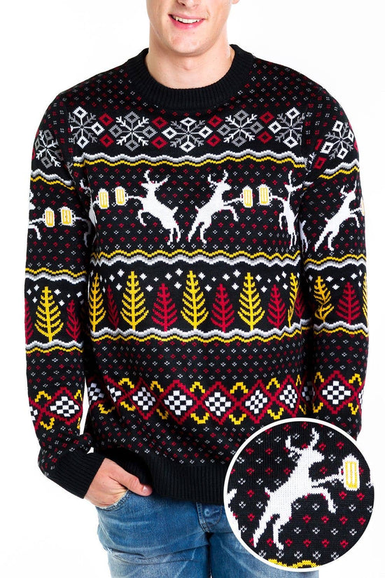 Men's Deer with Beer Christmas Sweater