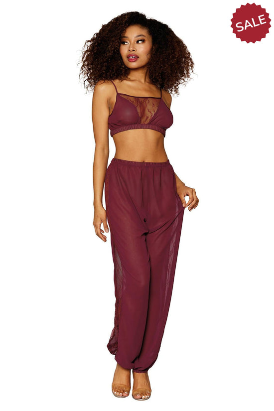 Sexy Sleepwear Bralette With Matching Joggers