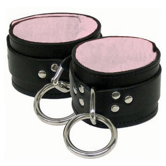 Leather Wrist Restraint With Fleece Lining