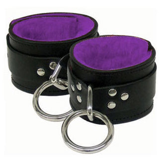 Leather Wrist Restraint With Fleece Lining