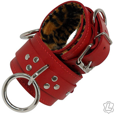 Leather Wrist Restraint With Fleece Lining