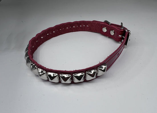 Leather Collar With Pyramid Studs