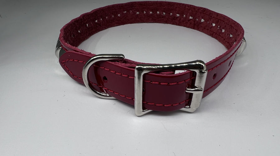 Leather Collar With Pyramid Studs