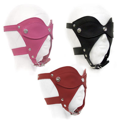 Leather Head Harness With Blindfold