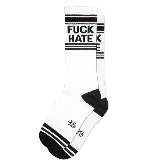 Fuck Hate Ribbed Gym Socks