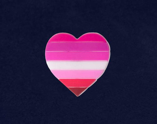 Lesbian Pride Heart Silicone Pin
