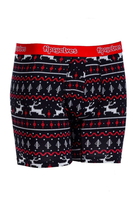 Men's Black and Red Christmas Underwear