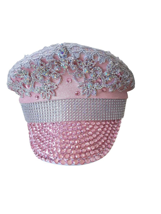 Bedazzled Pink Police Hat