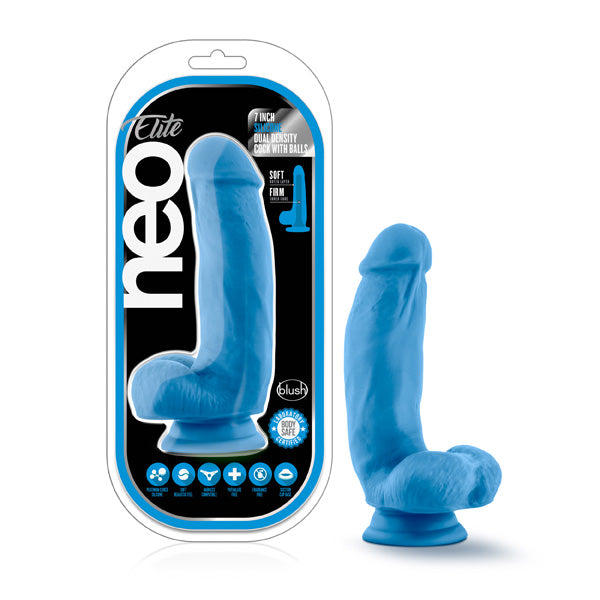 Blush Neo Elite 7" Dual Density Cock W/Balls