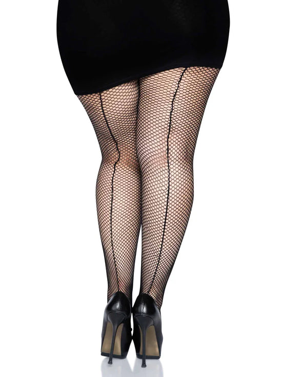 Plus Size Callie Backseam Fishnet Tights