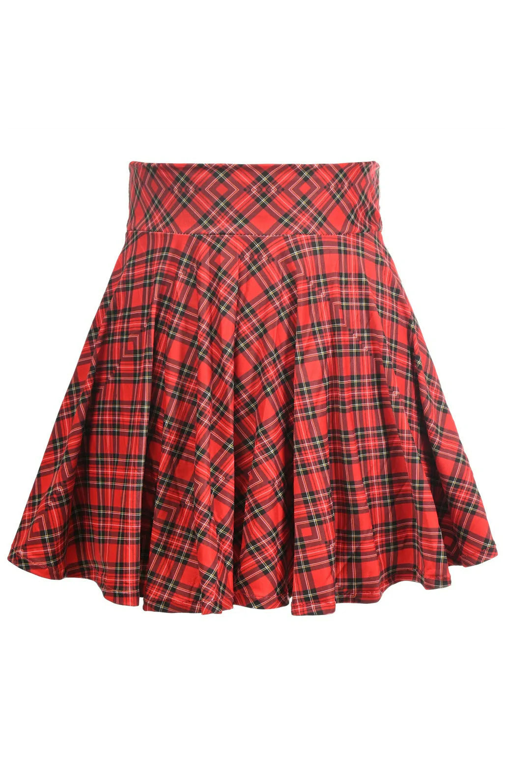 Load image into Gallery viewer, Red Plaid Stretch Lycra Skirt
