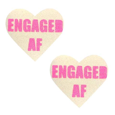 Engaged AF Neon Glitter Heart Pasties