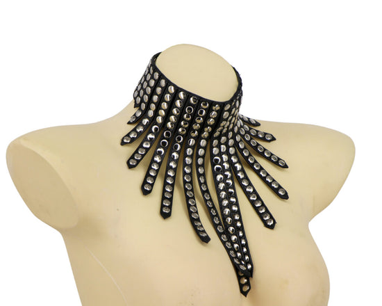 Studded Fringe Choker