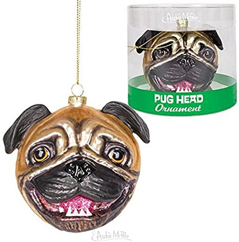 Load image into Gallery viewer, Pug Head Ornament
