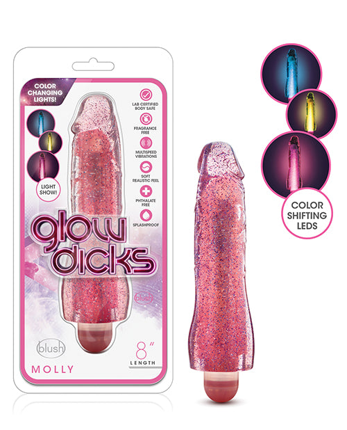 Glow Dicks Glitter Vibrator Molly 8"