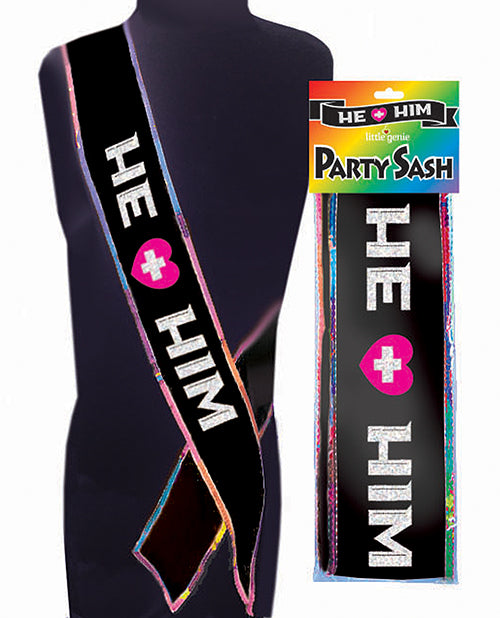 Load image into Gallery viewer, He + Him Party Sash
