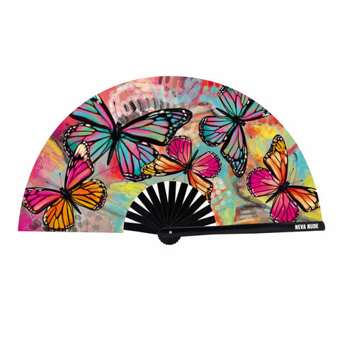 Butterfly Super Blacklight Folding Fan