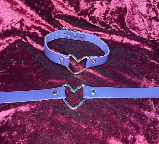 Leather Heart Collar