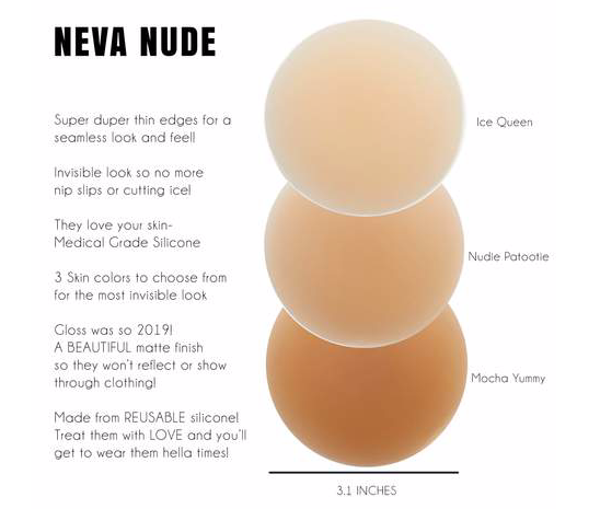 Neva Nude Reusable Silicone Pasties - Assorted Colors
