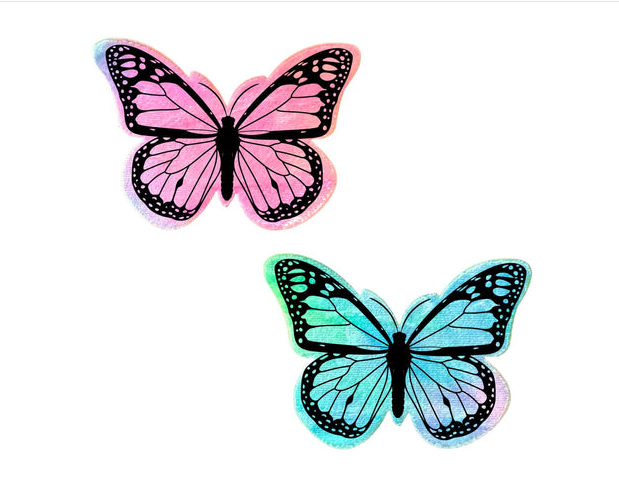 Rainbow Sherbet Velvet UV Butterfly Pasties