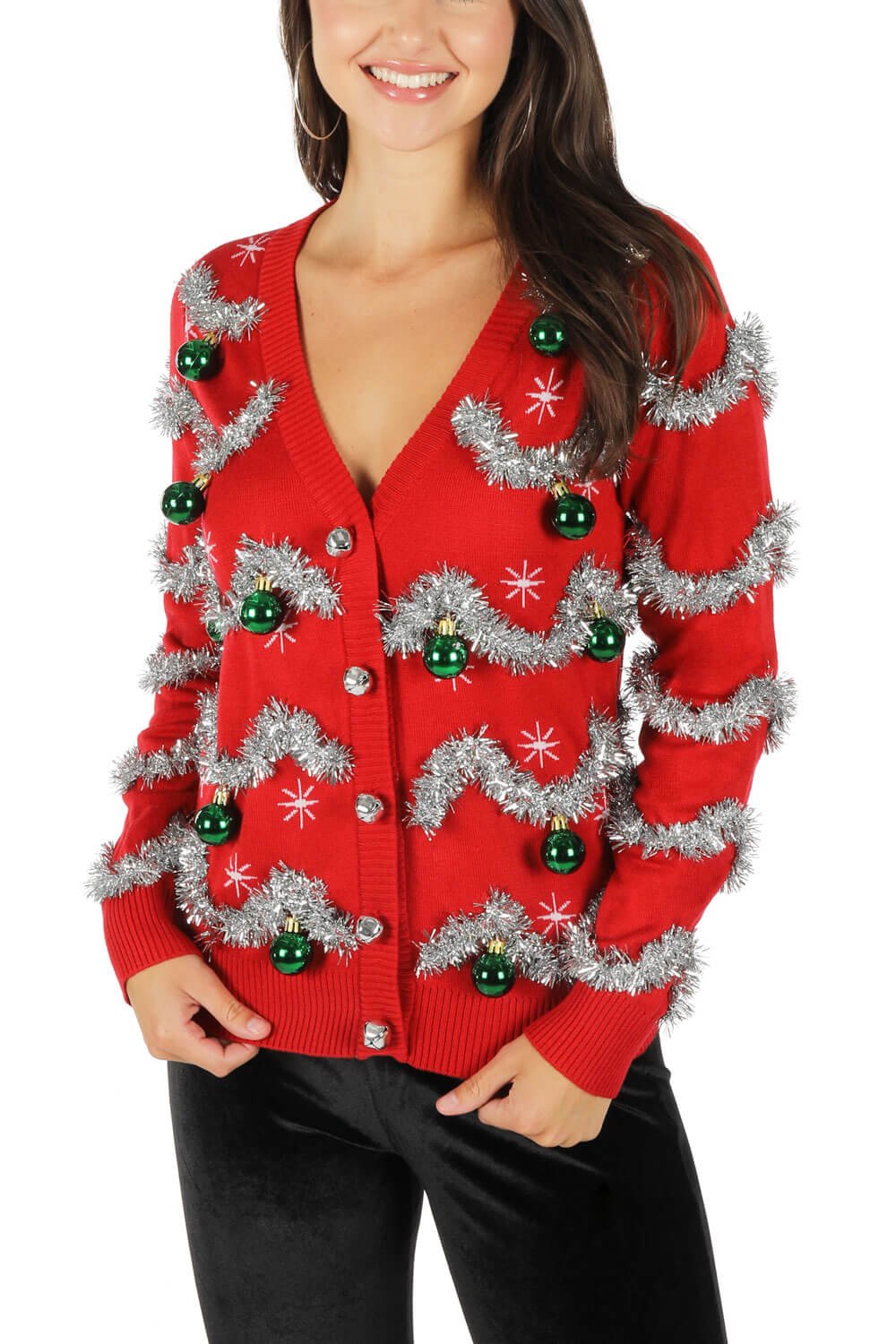 Load image into Gallery viewer, Tipsy Elves Women&amp;#39;s Tinsel Christmas Sweater

