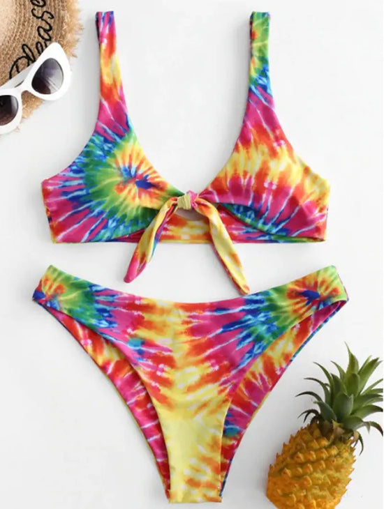 Tie Dye High Waist Bikini