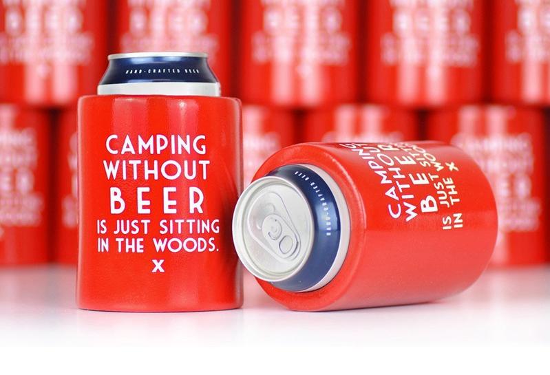 Camping Without Beer Vintage Beer Koozie