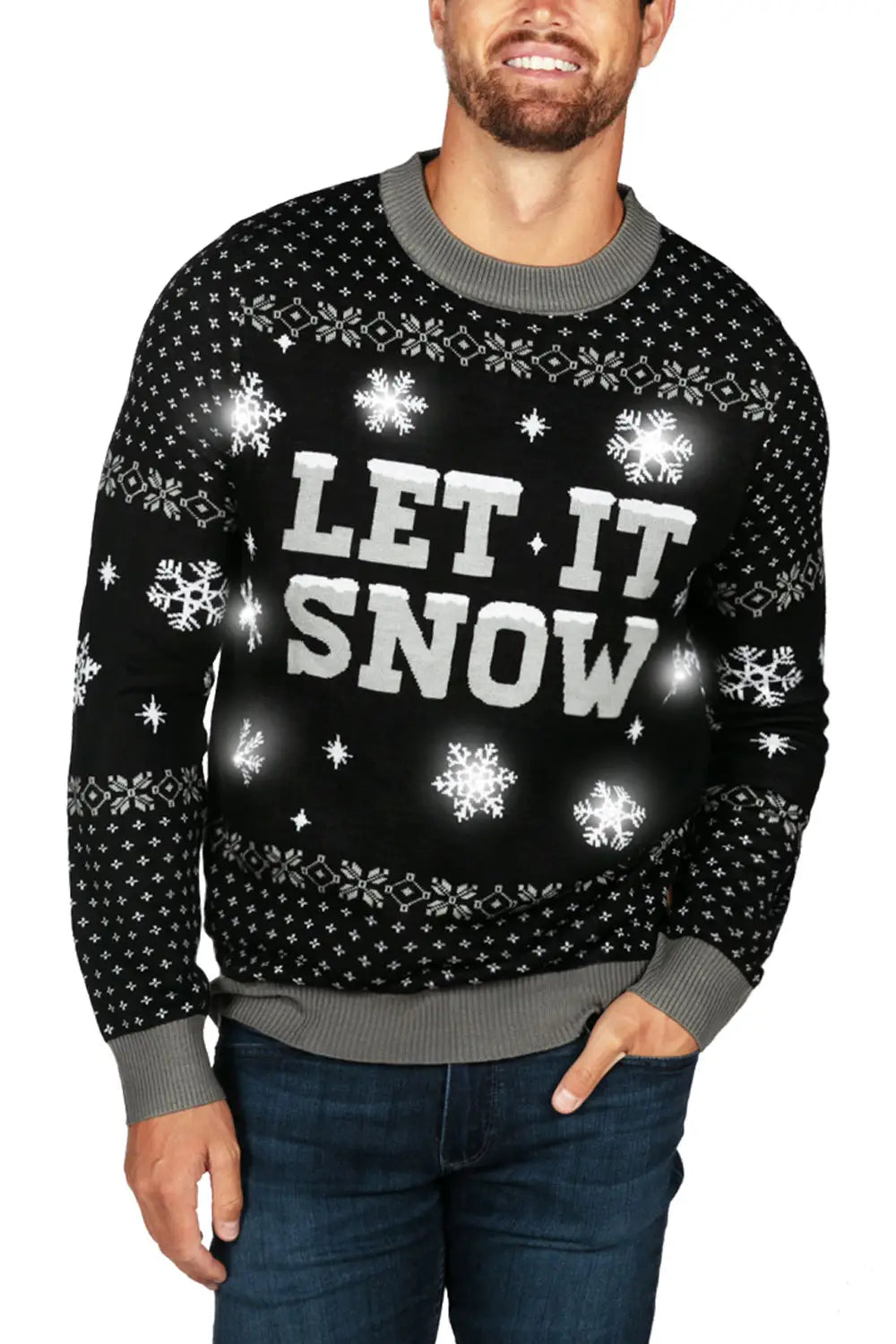 Men's Let it Snow Light Up Ugly Christmas Sweater