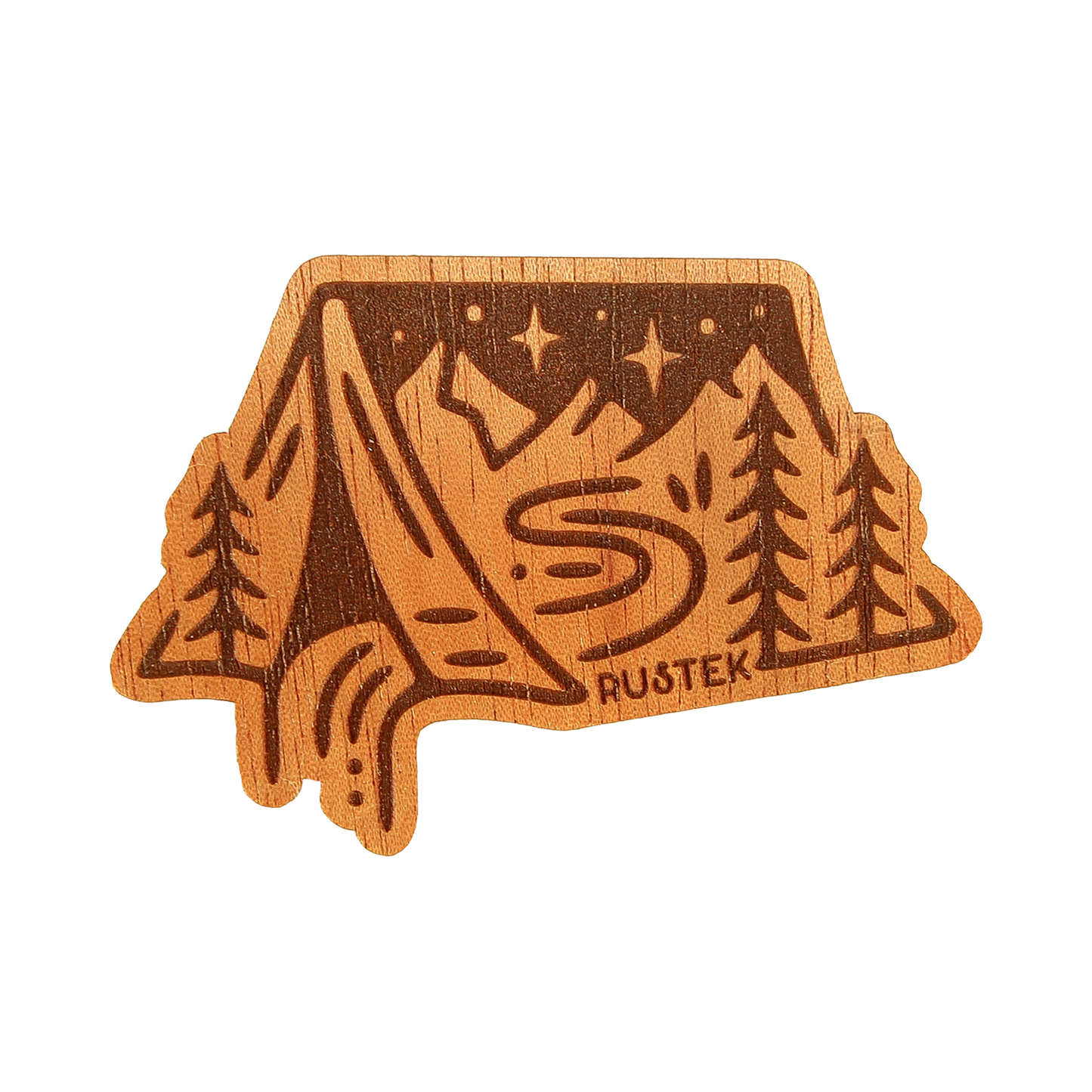 Camping InTent Wood Sticker