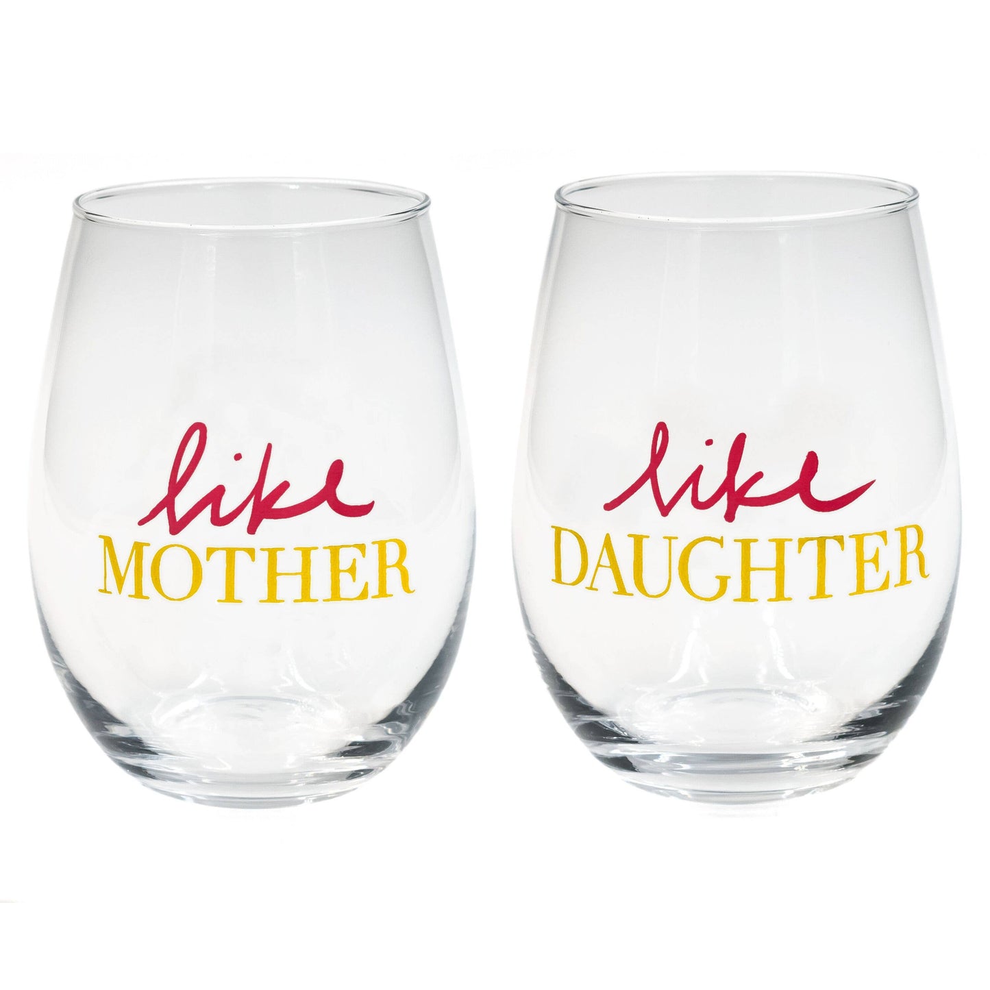 Like Mother / Like Daughter Stemless Wine Glass Set