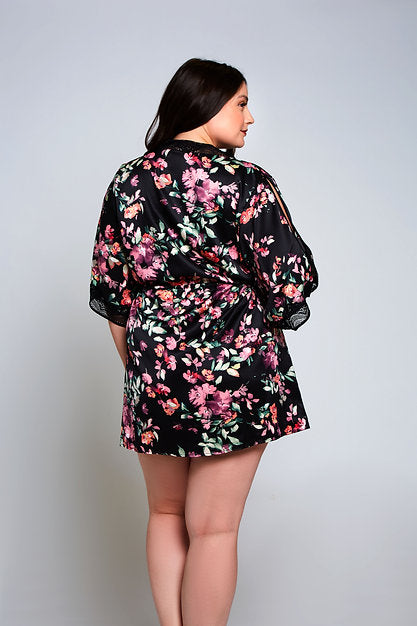 Load image into Gallery viewer, iCollection Plus Size Lucia Robe
