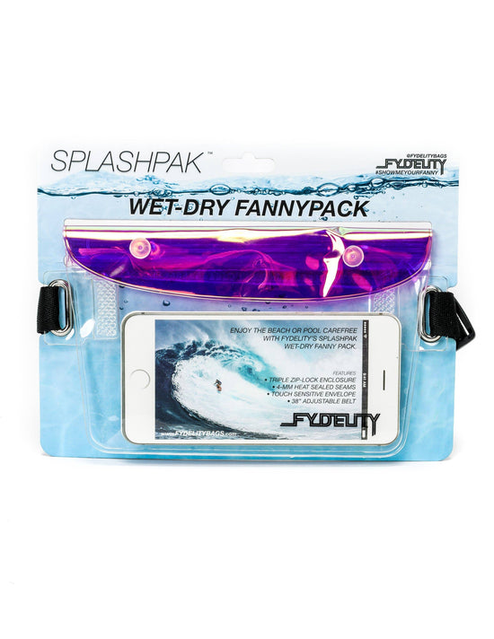 SplashPak Waterproof Fanny Pack-Clear Transparent-Plasm Pink