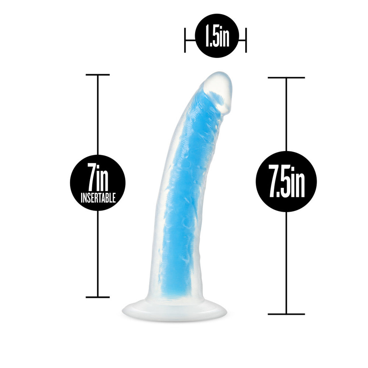 Neo Elite Glow 7.5" Cock with Suction Cup