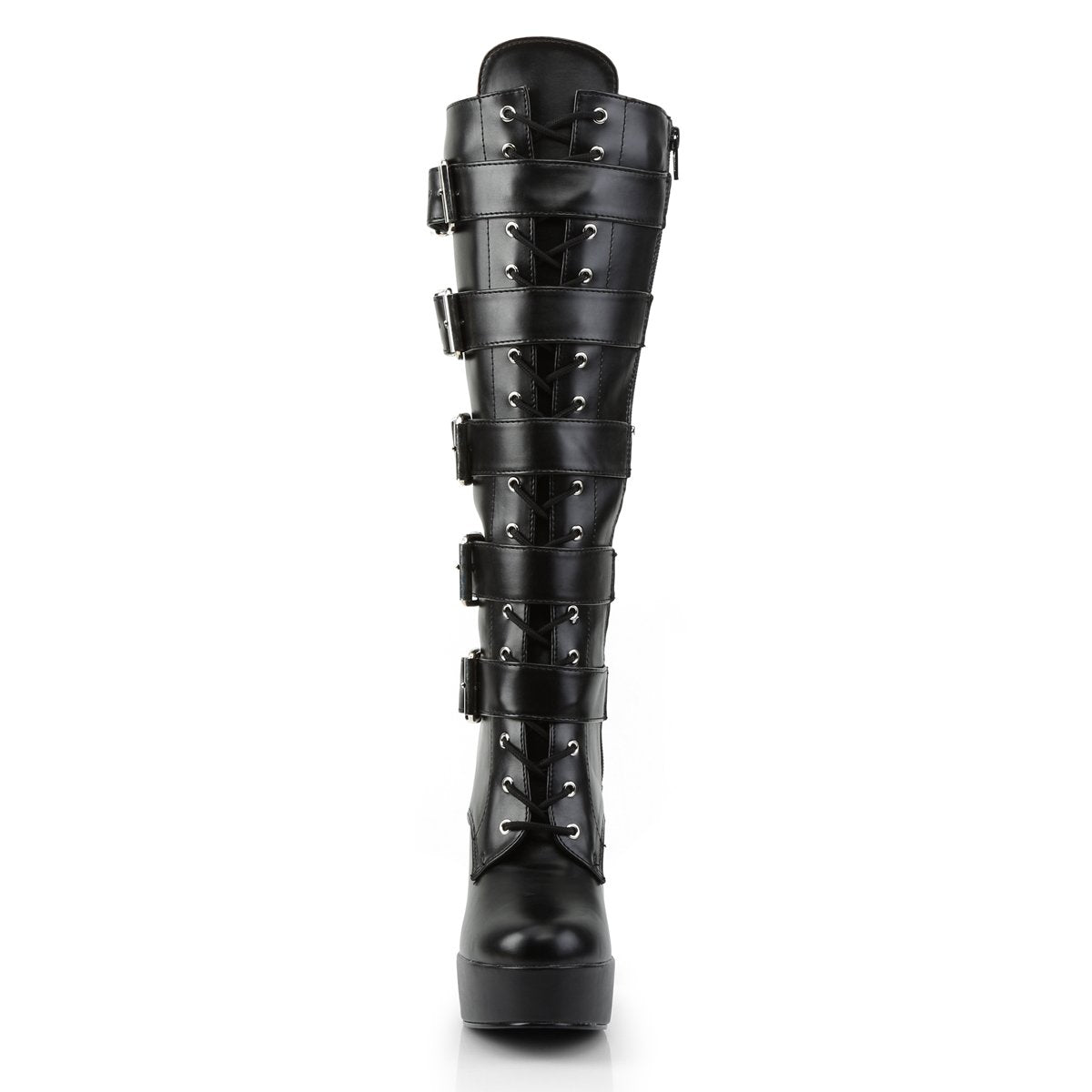 Pleaser USA Electra 2042 Platform Boot with 5 Buckle Detail & Full Inner Side Zipper