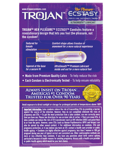 Trojan Her Pleasure Condoms 3 Pack