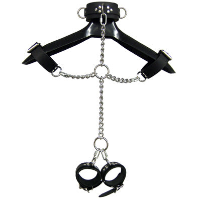 Load image into Gallery viewer, Leather And Shiny Chain Shackle Set

