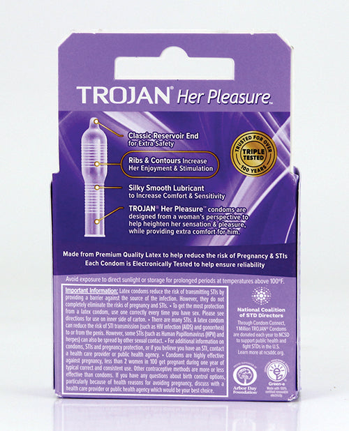 Trojan Her Pleasure Condoms 3 Pack