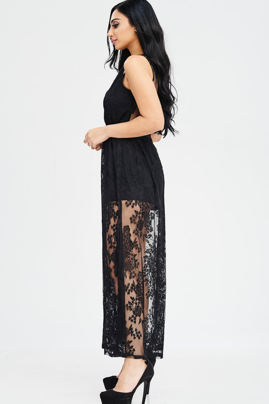 Oh Yes Fashion Sheer Lace Maxi Dress