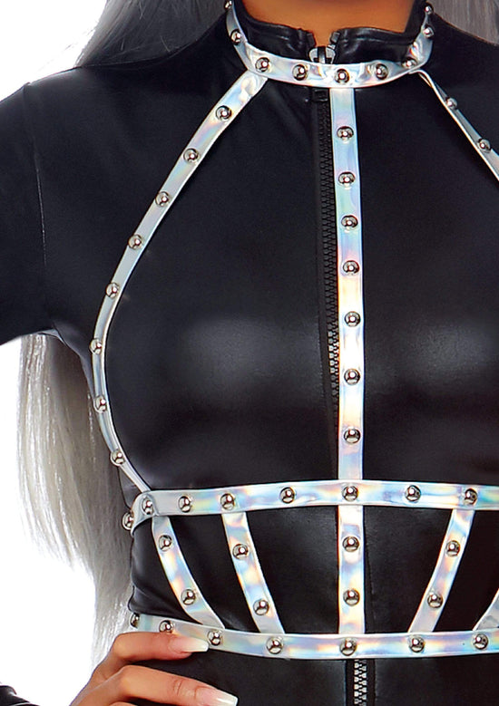 Leg Avenue Iridescent Studded Body Harness