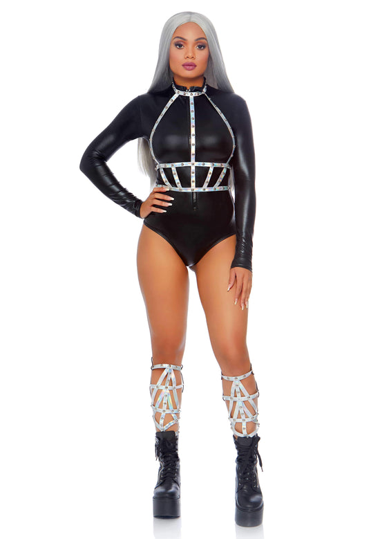 Leg Avenue Iridescent Studded Body Harness