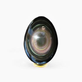 Load image into Gallery viewer, Drilled Rainbow Obsidian Yoni Egg
