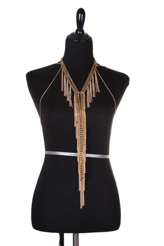 Load image into Gallery viewer, Gold Draped Body Chain
