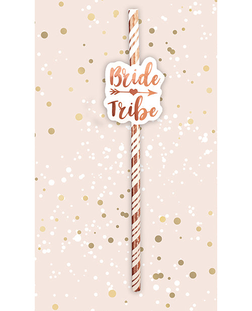 Load image into Gallery viewer, Bride Tribe Straws - Rose Gold Pack of 6
