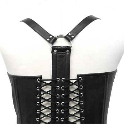 Load image into Gallery viewer, Men&amp;#39;s Black Leather Corset
