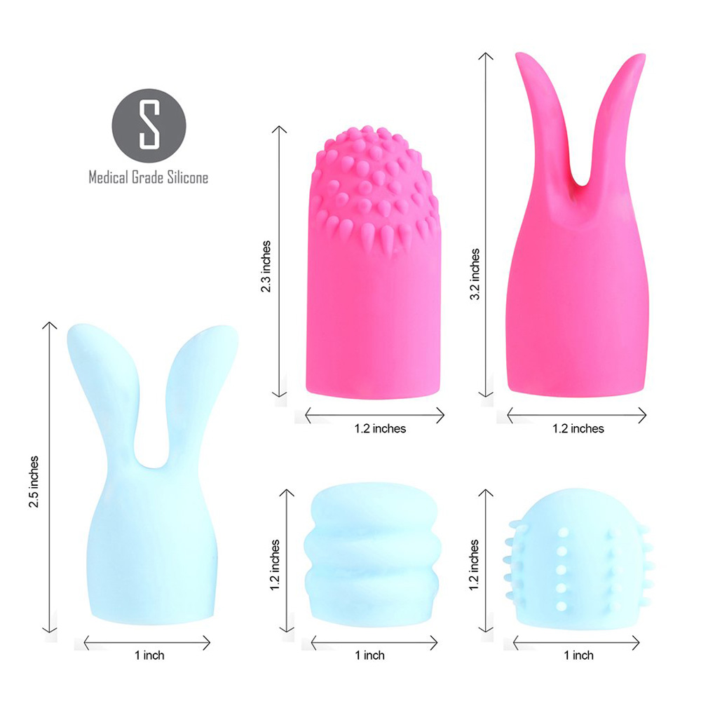 Quinn 5-Piece 100% Silicone Attachments for a bullet vibe