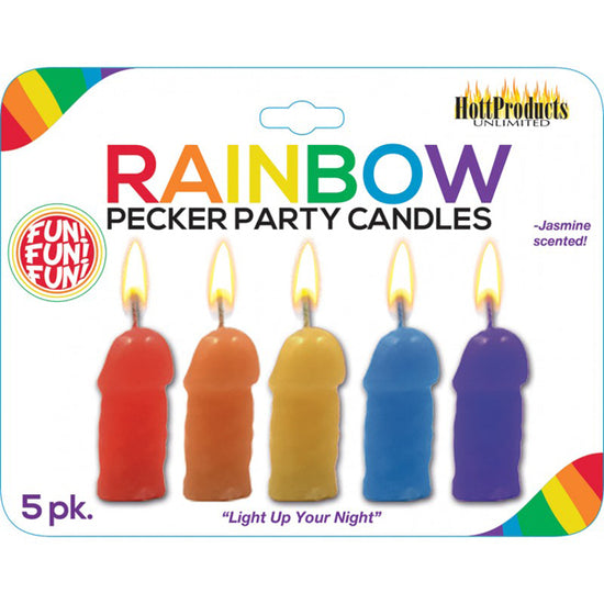 Pecker Party Candles Assorted Colors 5Pk