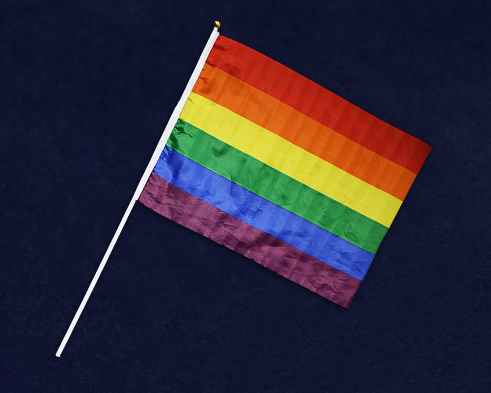 Large Rainbow Flags on a Stick